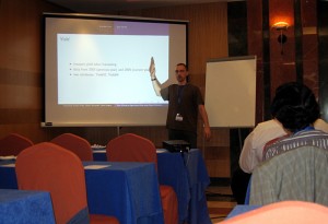 Georg RuÃŸ, doing his presentation at IPMU 2008